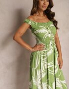 r&f fashion Rochie Verde deschis din viscoză cu bretele cu elastic în talie Peslifea
