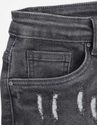 redseventy Pantaloni scurți de blugi Gri închis Talie înaltă cu rupturi decorative Vimalira