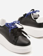 renda Adidași Negri-Albi cu șireturi duble Zdivoria
