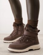 renda Ghete clasice de iarnă căptușite cu talpă cu profil decorate cu blană artificială Rosteka Maro