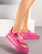 renda Sandale Fucsia Chunky pe Platformă cu Închidere cu Velcro Lorovia