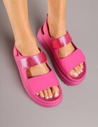 renda Sandale Fucsia Chunky pe Platformă cu Închidere cu Velcro Lorovia