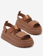 renda Sandale Maro Chunky cu Platformă cu închidere cu scai Lorovia