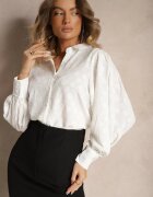 retro & icone Cămașă albă cu guler și manșete largi Yanilo