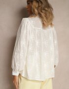 retro & icone Cămașă Albă Din bumbac cu Broderie Decorativă Lascam