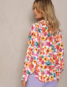 retro & icone Cămașă Florală Alb-Portocalie cu nasturi Phello