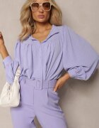 retro & icone Cămașă Mov cu guler tunica Inspirată de stilul retro Bubiana