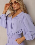 retro & icone Cămașă Mov cu guler tunica Inspirată de stilul retro Bubiana