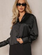 retro & icone Cămașă Neagră model oversize cu fir metalic Venatti