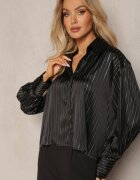 retro & icone Cămașă Neagră model oversize cu fir metalic Venatti