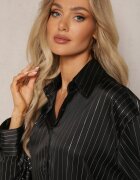 retro & icone Cămașă Neagră model oversize cu fir metalic Venatti