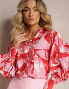 retro & icone Cămașă Roșu-Roz cu croi clasic cu închidere cu nasturi și mânecă lungă Fiomina