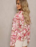 retro & icone Cămașă roz-bej cu legătură și nasturi cu imprimeu floral Fioralba