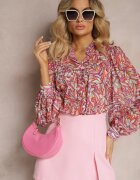 retro & icone Cămașă Roz cu nasturi cu mânecă lungă și manșete Zolareta
