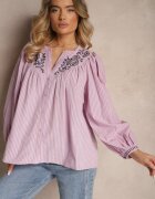 retro & icone Cămașă Roz din Bumbac cu Broderie Norretis