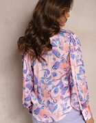 retro & icone Cămașă Roz-Violet Decorată cu Imprimeu Abstract Sharleen