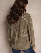 retro & icone Cămașă Verde cu Vâscoză cu Fir Metalică și Broderie Elorianae