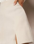 retro & icone Fustă-Pantaloni scurți Bej deschis High Waist Cu fermoar Efinae