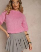 retro & icone Fustă-Pantaloni scurți Gri Talie înaltă cu Pliuri în Stil Fustă de Tenis Ninaris