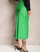 retro & icone Fustă Verde Lungă Casual cu elastic în talie Grelvia