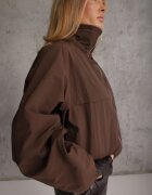 retro & icone Jachetă de tranziție oversize cu guler înalt Arsino Maro