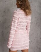 retro & icone Komplet Roz din Dantelă Bluză Longsleeve și Fustă-Pantaloni scurți Mulați Daera