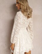 retro & icone Mini Rochie Jasnobej cu croială evazată cu volane și încrețituri Sealine
