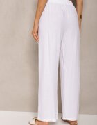 retro & icone Pantaloni Albi Larghi din Viscoză cu adaos de In Delsira