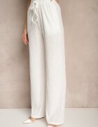 retro & icone Pantaloni Albi Striati High Waist Cu croială largă Belnella