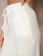 retro & icone Pantaloni Albi Striati High Waist Cu croială largă Belnella