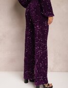 retro & icone Pantaloni amprii mov cu paiete din velur Naress
