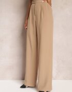 retro & icone Pantaloni bej închis largi cu închidere cu cârlig Brutris