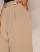 retro & icone Pantaloni bej închis largi cu închidere cu cârlig Brutris