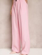 retro & icone Pantaloni de costum Roz cu picioare largi și talie înaltă Herdda