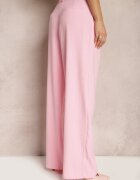 retro & icone Pantaloni de costum Roz cu picioare largi și talie înaltă Herdda