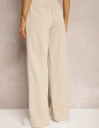 retro & icone Pantaloni din material textil bej deschis cu picioare largi talie înaltă cu elastic în talie Comina