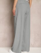 retro & icone Pantaloni Gri Din material textil Cu picioare largi High Waist Cu elastic în talie Comina