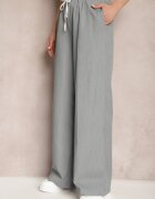retro & icone Pantaloni Gri Din material textil Cu picioare largi High Waist Cu elastic în talie Comina