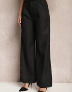 retro & icone Pantaloni Negri Largi Cu Talie Înaltă Cusute Cu Fir Metalic Silvaine