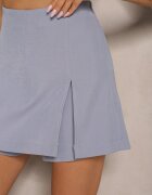 retro & icone Pantaloni scurți albaștri stil fustă mini cu șliț Kalvire