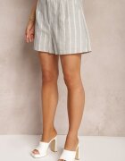 retro & icone Pantaloni scurți Bermude Gri Talie înaltă cu dungi Vikitesa