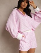retro & icone Pantaloni scurți Roz Decorați cu curele și legături Mevaraela