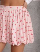 retro & icone Pantaloni scurți Roz din Vâscoză și Bumbac stil balon cu buline Dita