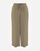 retro & icone Pantaloni Verzi Wide Leg High Waist din Viscoză Terilină