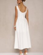 retro & icone Rochie Albă Cloș din Bumbac Haladrea