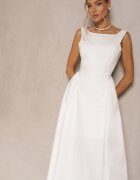retro & icone Rochie Albă Cloș din Bumbac Haladrea