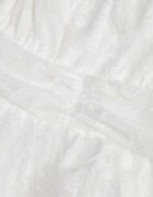 retro & icone Rochie Albă cu croială cloș cu decolteu în V și volane Drapia