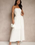 retro & icone Rochie Albă De cocktail De bumbac Bodycon Filitera