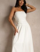retro & icone Rochie Albă De cocktail De bumbac Bodycon Filitera