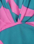retro & icone Rochie Albastru-Roz Cloș cu Elastic în Talie și Decupaje Fienda